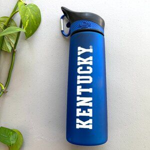 University of Kentucky Water Bottle UK Blue Plastic Straw The Fanatic Group